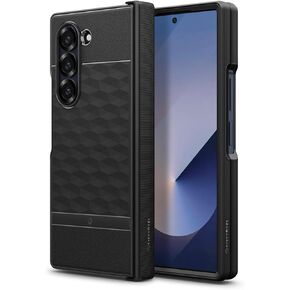 Caseology Parallax for Samsung Galaxy Z Fold 6 Case, [Hinge Protection Included] Full-body 3D Ergonomic Protection (2024) - Matte Black