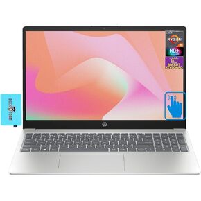 HP Newest 15.6" Touchscreen HD+ Brightview Laptop (AMD Ryzen 5 7530U 6-Core, 32GB RAM, 1TB PCIe SSD, AMD Radeon, Backlit KYB, WiFi 6, BT 5.3, Webcam, Win 11 Home) w/DKZ Hub USB Port Expander
