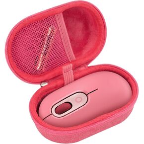 GEEKRIA Mouse Carrying Case, Hard Shell Protective Travel Bag Wireless Mouse Storage Bag, Compatible with Logitech POP Mouse (Rose)