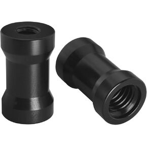 2PCS Tripod Light Stand Adapter 1/4 to 3/8 Female to Female Screw Converter for Tripods Monopods Rail Systems Light Stands Ball Head Flash Trigger Receivers Black Color