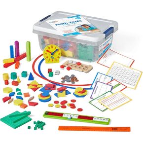 hand2mind Math Tools Small Group Sets K-1 by Reagan Tunstall & Kristina Grant, Math Manipulatives, Base Ten Blocks, RekenRods, Pattern Blocks, Attribute Blocks, Two Color Counters, Classroom Supplies