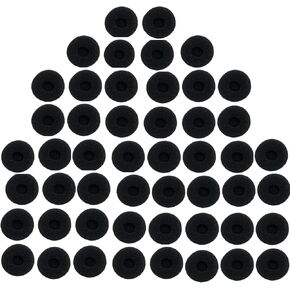 Earbud Sponge Cover Protector Ear Pads Small Soft Replacement Tips Cushion for MP4 Cellphone Earphone Walkie Talkie 2 Way Radio Earpiece, Diameter 0.7inches(18mm)(50Pack,Black)