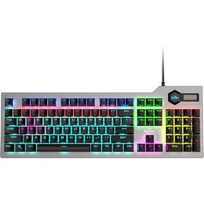 Mechanical Gaming Keyboard, Wired RGB Rainbow Backlit Keyboard with Blue Switches, Ergonomic Standard Keyboard for Desktop, Computer, PC