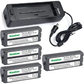 Kastar Battery x4 + Charger BG-CP200 for Canon NB-CP1L NB-CP2L & Compact Photo Printer SELPHY CP100 CP200 CP220 CP300 CP330 CP400 CP510 CP600 CP710 CP730 CP770 CP780 CP790 CP800 CP900 CP910 CP1200