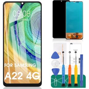 TFT for Samsung Galaxy A22 4G Screen Replacement for Galaxy A22 LCD Display for SM-A225F SM-A225M Digitizer Touch Screen Assembly Replacement Repair Parts (NOT AMOLED)