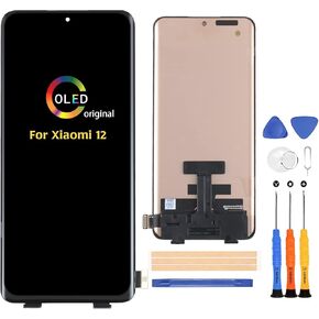 Replacement for Xiaomi 12 Original LCD Display Touch Screen Glass Digitizer 2201123G,2201123C 6.28 inch Full Assembly with Repair Tool Kits