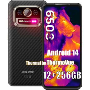 Ulefone Armor 25T Rugged Phone, Integrated with Thermal Image Camera, MTK Helio G99 12(6+6)+256GB, 50MP+64MP+32MP Camera, Android 14, 6.78" 120Hz, 6500mAh/Wireless Charge, NFC/GPS/IR Blaster, Dual 4G