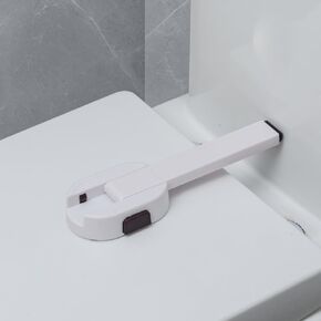 Toilet Seat Lock Child Safety with Strong Adhesive – Toilet Lock Baby Proof Toilet Lid Lock-Double Pressing Buttons Safety Design & 180° Rotate Swing Arm, No Drill and Tools needed,White（1 PACK)