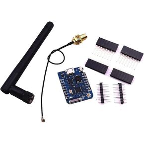 WEMOS D1 Mini Pro 4MB/16MB External Antenna Connector NodeMCU Based esp8266 Series Antenna ESP-8266EX CP2104 Development Board (Development board + antenna 128MBIT=16MB)