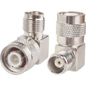 TNC Male to Female Right Angle RF Connector, 5 Pack 90 Degree TNC Coax Connector for GPS Antenna, GNSS RTK Device, TNC Coaxial Cable, WiFi Router, 4G/LTE Antenna