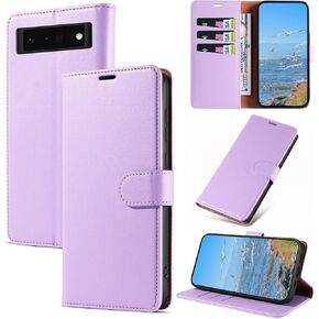 Case for Google Pixel 6, RFID Blocking PU Leather Wallet Case with Card Holder, Magnetic Flip Cover Compatible with Google Pixel 6, Black
