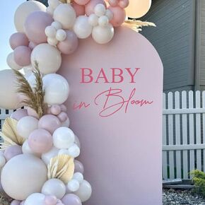 Baby in Bloom Baby Shower Decorations for Balloon Arch,Baby Shower Backdrop Sticker,Baby in Bloom Decal,Newborn Kids Girls Baby Shower Party Decorations Supplies (Bloom Purple Decal)