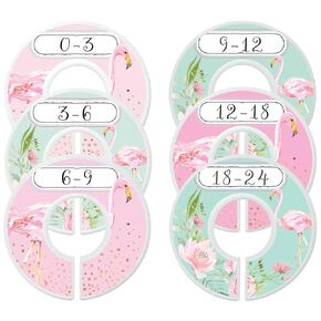 Nursery Closet Dividers Baby Girl Clothes Dividers Floral Flamingoes