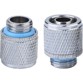 2PCS G1/4 Thread Flexible Tube Fitting Connector Brass 2 Points Soft Tube Compression Fitting for PC Water Cooling System OD 12mm ID 8mm