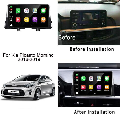 4G+64G Android 13 Car Stereo Radio for Kia Picanto Morning 2016-2019 Carplay, 9 Inch Touch Screen GPS Navigation Bluetooth FM WiFi Android Auto + AHD Backup Camera in Saudi Arabia