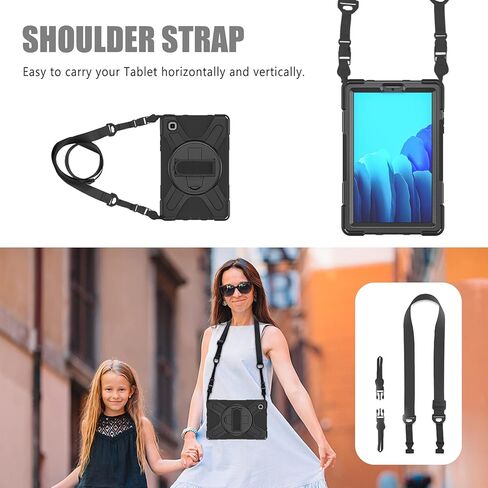 Samsung Galaxy Tab A7 Lite Case 8.7" for Kids Girls Women Rainbow Pink 2021 w/Tempered Glass Screen Protector+Stand+Strap | Drop Proof Case for Samsung A7 Lite SM-T220/T225/T227U in Kuwait