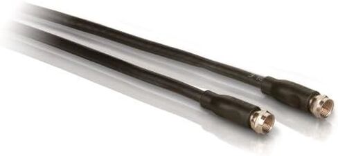 Philips RG6 Dual Shield Coaxial Cable, 6 ft. Ideal for TV Antenna DVR VCR Satellite Cable, F-Type Connectors, 3Ghz Digital, Black, SWV2152H/37 in Saudi Arabia
