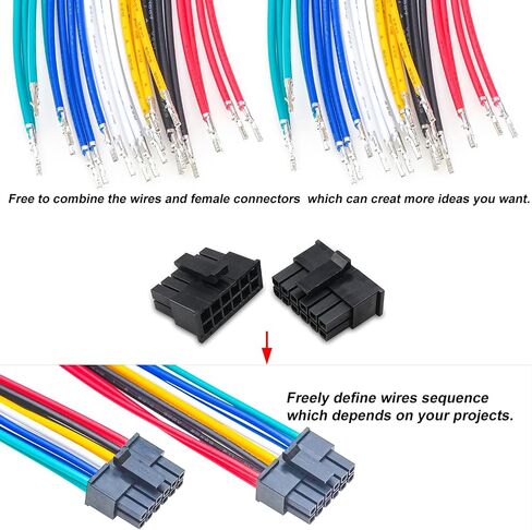 موصل Tcenofoxy MX Micro-Fit 3.0 مم مع كابلات مجعدة مسبقًا 22AWG، متوافق مع غطاء Molex 3.0 مم مزدوج الصف 2 * 1/2/3/4/5/6Pin (TC-MX3.0-Dual) in Saudi Arabia