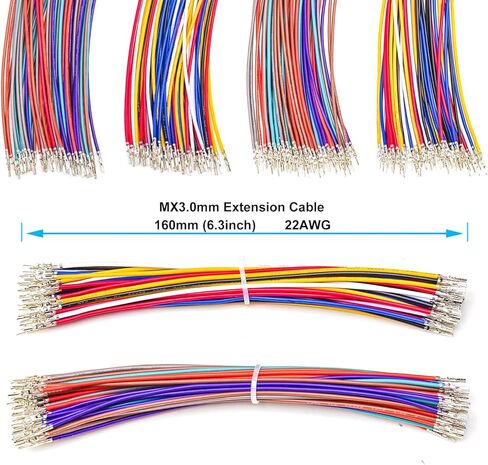 موصل Tcenofoxy MX Micro-Fit 3.0 مم مع كابلات مجعدة مسبقًا 22AWG، متوافق مع غطاء Molex 3.0 مم مزدوج الصف 2 * 1/2/3/4/5/6Pin (TC-MX3.0-Dual) in Saudi Arabia
