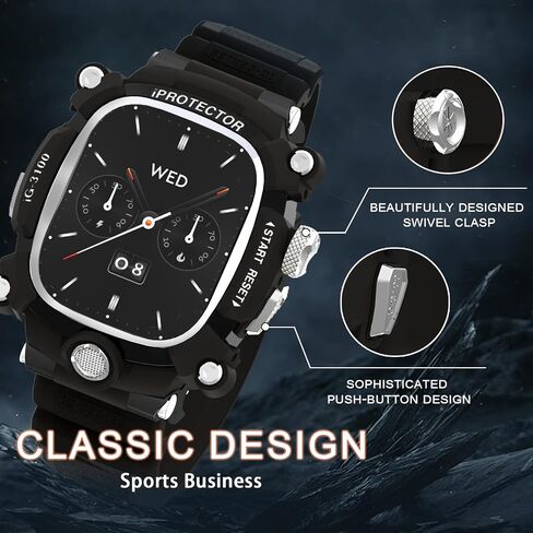 Watch Case for Apple Watch Ultra 1/2 49mm, Cool Men Sport Bands Rugged Case Silicon Strap for Watch Full Protective Cover, Novetly Designed for Apple Watch Case with Band Case Gifts for Men in Saudi Arabia