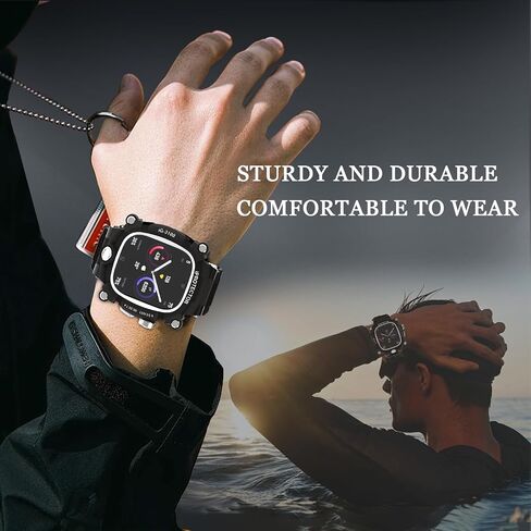 Watch Case for Apple Watch Ultra 1/2 49mm, Cool Men Sport Bands Rugged Case Silicon Strap for Watch Full Protective Cover, Novetly Designed for Apple Watch Case with Band Case Gifts for Men in Saudi Arabia