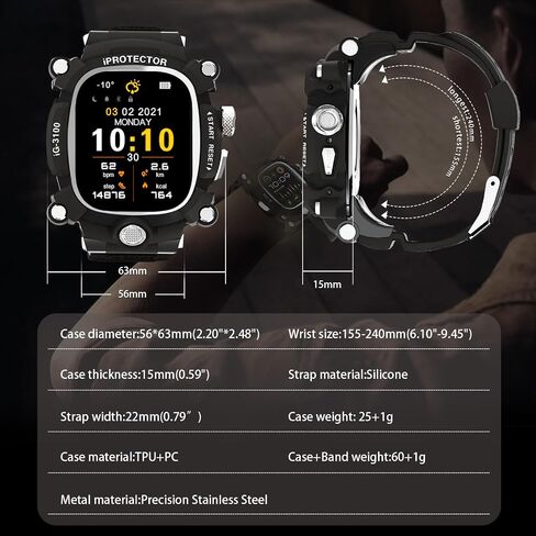 Watch Case for Apple Watch Ultra 1/2 49mm, Cool Men Sport Bands Rugged Case Silicon Strap for Watch Full Protective Cover, Novetly Designed for Apple Watch Case with Band Case Gifts for Men in Saudi Arabia