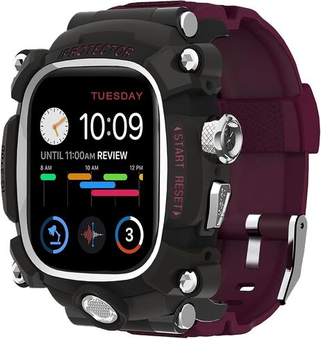 Watch Case for Apple Watch Ultra 1/2 49mm, Cool Men Sport Bands Rugged Case Silicon Strap for Watch Full Protective Cover, Novetly Designed for Apple Watch Case with Band Case Gifts for Men in Saudi Arabia