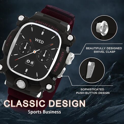 Watch Case for Apple Watch Ultra 1/2 49mm, Cool Men Sport Bands Rugged Case Silicon Strap for Watch Full Protective Cover, Novetly Designed for Apple Watch Case with Band Case Gifts for Men in Saudi Arabia
