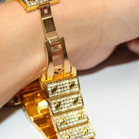 JOLOJO Diamond Band with Case Compatible for Apple Watch 44mm,45mm Women/Men Rhinestone Luxury Jewelry Bling Metal Strap Replacement for iWatch SE/SE 2 Series 8/7/6/5/4 in Saudi Arabia