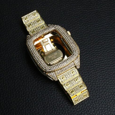 JOLOJO Diamond Band with Case Compatible for Apple Watch 44mm,45mm Women/Men Rhinestone Luxury Jewelry Bling Metal Strap Replacement for iWatch SE/SE 2 Series 8/7/6/5/4 in Saudi Arabia