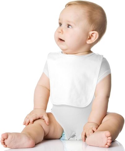 12 Pcs Unisex Cotton White Baby Short Sleeve Bodysuits Drool Bibs Set DIY Sublimation Blank Newborn Baby Clothes for Girl Boy Baby Shower, 0-3 Months in Kuwait