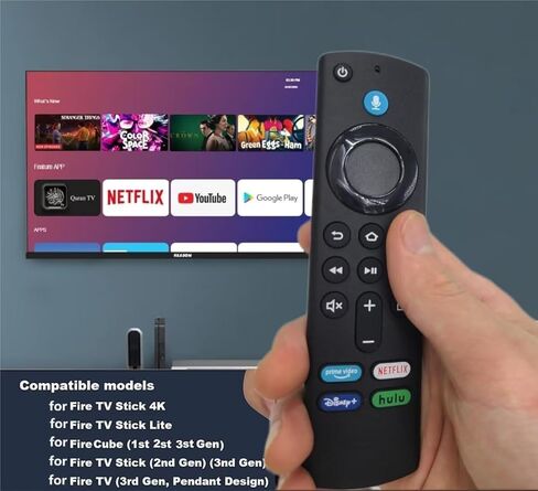 Fire Stick Remote Replacement Control Controller for Fire Stick 2nd Gen, 3rd Gen, Lite, 4K,4K MAX Cube 1st Gen, 2nd Gen, 3nd Gen Fire 3rd Gen Pendant Design 12.9.1 in Saudi Arabia
