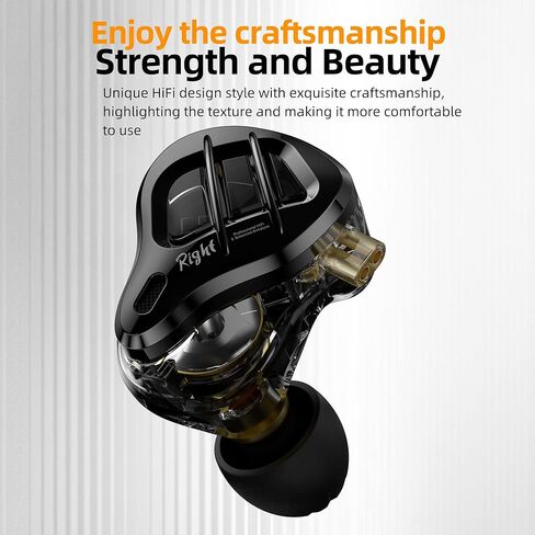 شاشة KZ ZAR داخل الأذن 7BA+1DD Hybrid 8 سماعات أذن هاي فاي باس بخاصية إلغاء الضوضاء، وضوح في جميع الترددات، سماعات رأس مريحة لمهندسي الصوت والموسيقيين (مع ميكروفون) in Kuwait