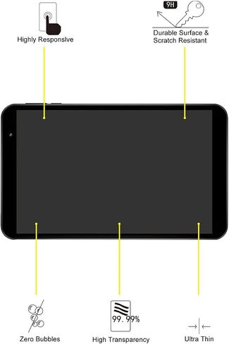 واقي شاشة الكمبيوتر اللوحي X8A/X Mobile X8A زجاج مقسى للكمبيوتر اللوحي، قطعتان من الزجاج المقسى Transwon لواقي شاشة الكمبيوتر اللوحي XMOBILE X8A in Kuwait