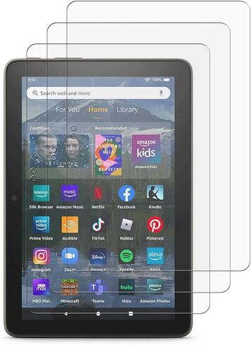 [3 عبوات] لجهاز Fire HD 8 Kids and Fire HD 8 Kids Pro Tablet الجديد كليًا مقاس 8 بوصات (الجيل الثاني عشر/العاشر - إصدار 2022/2020) فيلم واقي شاشة عالي الدقة [ليس زجاجيًا] in Kuwait