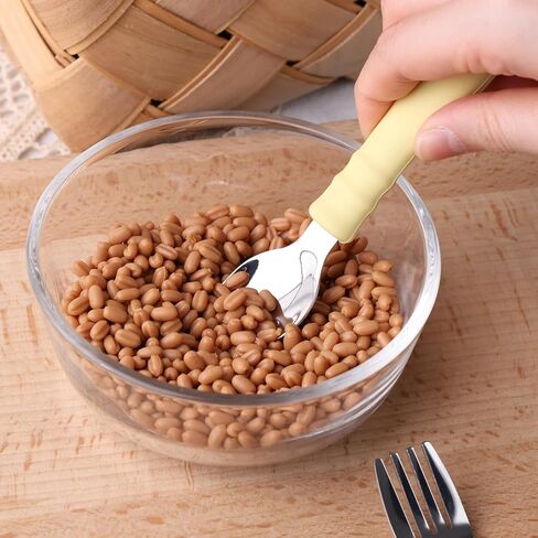 Toddler Utensils, 2PCS Fork and Spoon Kids Silverware with Silicone Handle Stainless Steel Utensils for Babies in Saudi Arabia