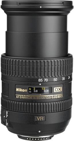 عدسة Nikon AF-S DX NIKKOR مقاس 16-85 مم f/3.5-5.6G ED VR (2178) + مجموعة مرشح + حافظة للغطاء + مجموعة تنظيف (متجددة) in Saudi Arabia