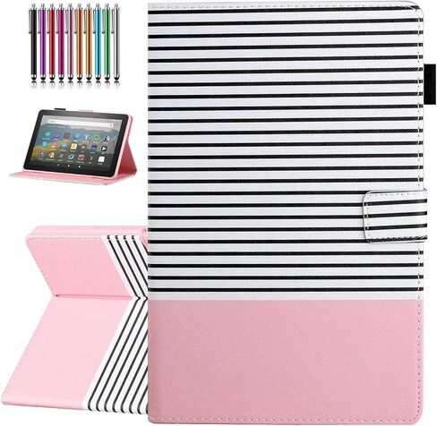 Case for Amazon Fire HD 8 & 8 Plus Case (12th/10th 2022/2020 Release),Fire 8 Cover, Premium PU Leather Stand Cover with Smart Auto Wake/Sleep - Green Tress in Saudi Arabia