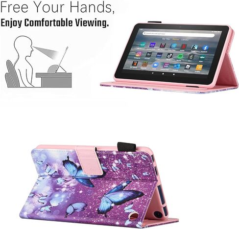 Case for Amazon Fire HD 8 & 8 Plus Case (12th/10th 2022/2020 Release),Fire 8 Cover, Premium PU Leather Stand Cover with Smart Auto Wake/Sleep - Green Tress in Saudi Arabia