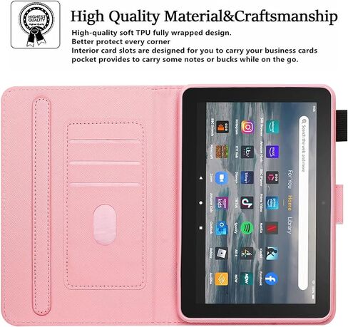 Case for Amazon Fire HD 8 & 8 Plus Case (12th/10th 2022/2020 Release),Fire 8 Cover, Premium PU Leather Stand Cover with Smart Auto Wake/Sleep - Green Tress in Saudi Arabia
