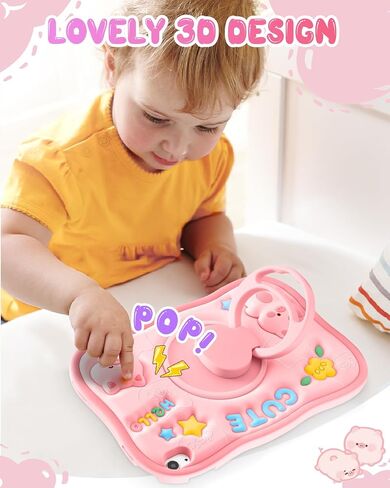 for iPad 10th Generation Case 10.9 Inch - Cute Girls Kawaii Women Girly with 360 Degree Rotating Handle Pig Pretty Silicone Cover 3D Design for Apple for iPad 10th Gen Cases in Saudi Arabia