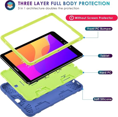 DETUOSI Shockproof Case for Samsung Galaxy Tab S2 9.7" 2015 (SM-T810/ T813/ T817T/ T817V),3-Layers Hybrid Heavy Duty Multi-Angle Kickstand Protective Cover for Samsung Galaxy Tab S2 9.7" Case for Kids in Saudi Arabia