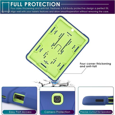 DETUOSI Shockproof Case for Samsung Galaxy Tab S2 9.7" 2015 (SM-T810/ T813/ T817T/ T817V),3-Layers Hybrid Heavy Duty Multi-Angle Kickstand Protective Cover for Samsung Galaxy Tab S2 9.7" Case for Kids in Saudi Arabia