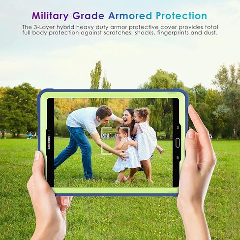 DETUOSI Shockproof Case for Samsung Galaxy Tab S2 9.7" 2015 (SM-T810/ T813/ T817T/ T817V),3-Layers Hybrid Heavy Duty Multi-Angle Kickstand Protective Cover for Samsung Galaxy Tab S2 9.7" Case for Kids in Saudi Arabia