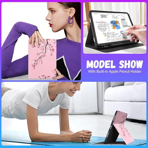 حافظة لهاتف سامسونج جالاكسي تاب A7 مقاس 10.4 بوصة للنساء والفتيات غطاء فوليو لطيف مع حامل قلم رصاص تصميم عصري على شكل زهرة Kawaii جرلي حافظة تابلت جميلة لهاتف سامسونج تاب A7 2022/2020 in Kuwait