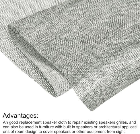 uxcell Grey Speaker Mesh Grill Cloth (not cane webbing) Stereo Box Fabric Dustproof Cloth 100cm x 150cm 39 inches x 59 inches in Saudi Arabia