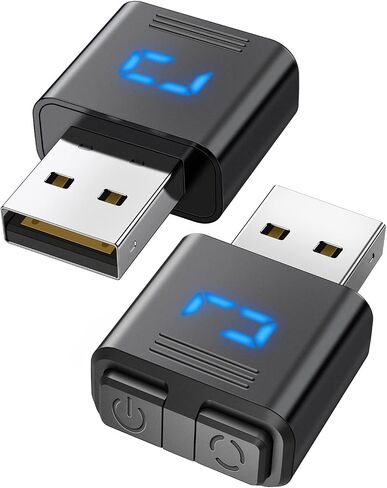 Vaydeer Mini Mouse Jiggler, Easy Operation with 2 Buttons, Plug and Play, 3 Random Tracks, Undetectable Mouse Mover to Boost Your Productivity-2PCS in Saudi Arabia