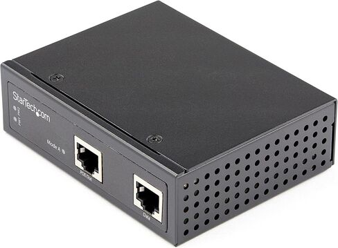 StarTech.com Industrial Gigabit Ethernet PoE Injector - 30W 802.3at PoE+ Midspan 48V-56VDC DIN Rail Power Over Ethernet Injector Adapter - -40C to +75C Cameras/Sensors/WiFi Access (POEINJ30W) in Saudi Arabia