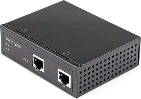 StarTech.com Industrial Gigabit Ethernet PoE Injector - 30W 802.3at PoE+ Midspan 48V-56VDC DIN Rail Power Over Ethernet Injector Adapter - -40C to +75C Cameras/Sensors/WiFi Access (POEINJ30W) in Saudi Arabia