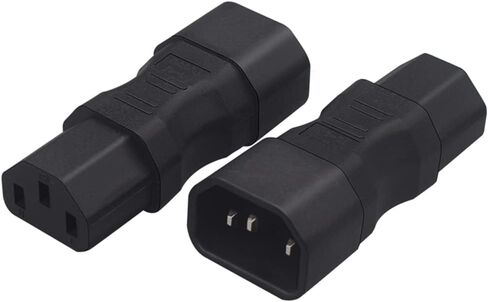 C14 to C15 Adapter - Compatible with Computers, Servers, and Other IT Equipment, 10 Amps, 250 Volts, 3-Prong Power Plug in Saudi Arabia